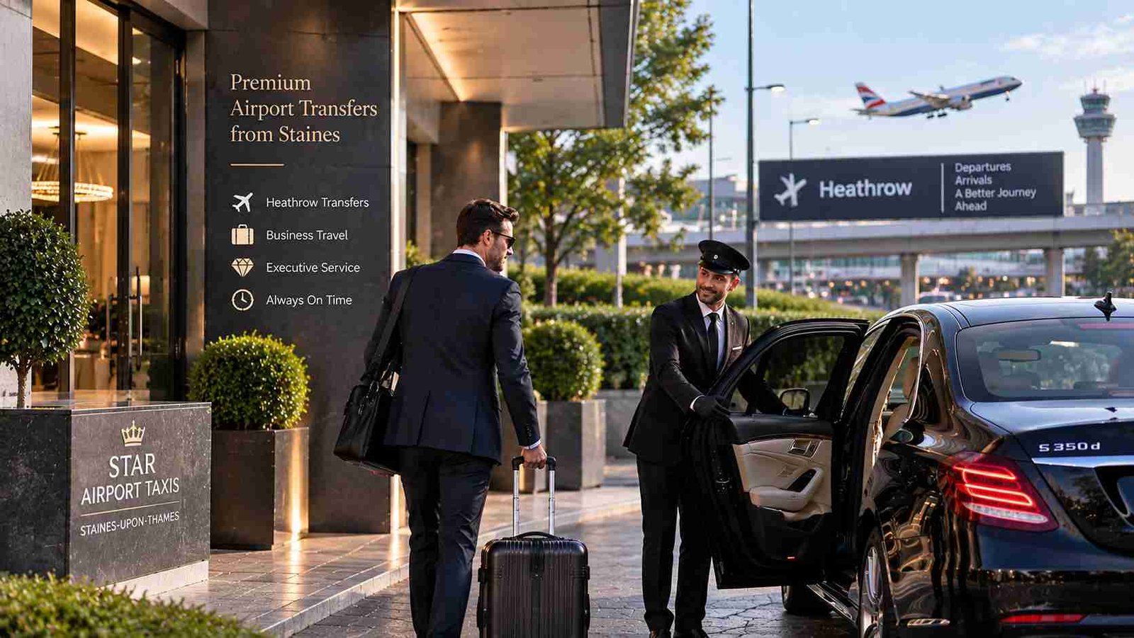 Premium Airport Transfers from Staines for Business-Class Comfort
