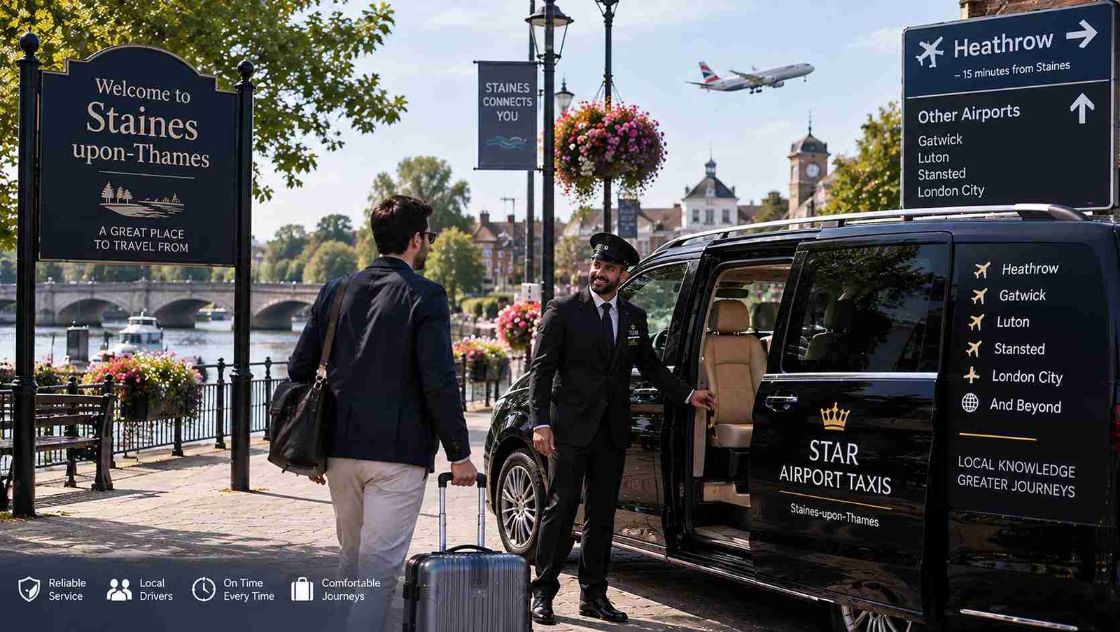 Trusted Local Airport Transport from Staines to Heathrow and Beyond